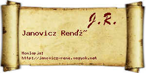 Janovicz René névjegykártya